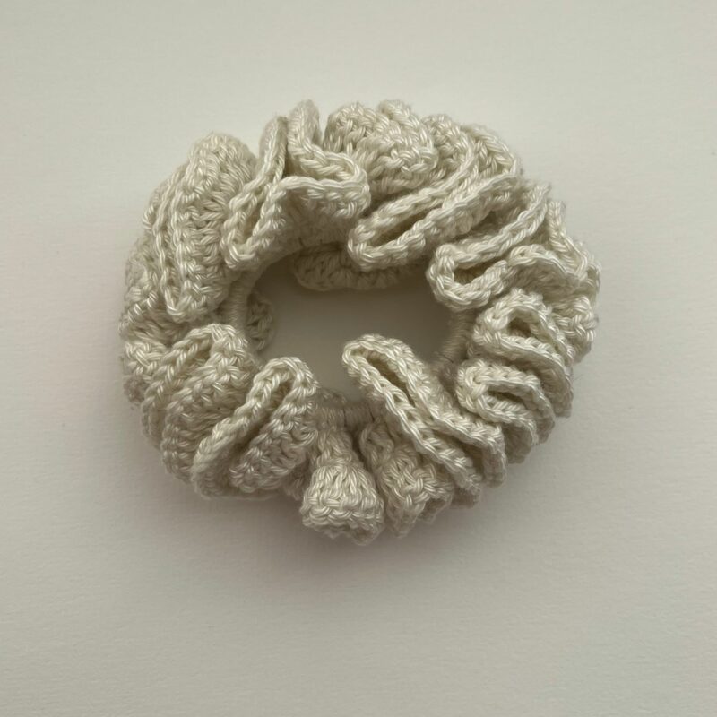 Chouchou en coton mercerisé ivoire