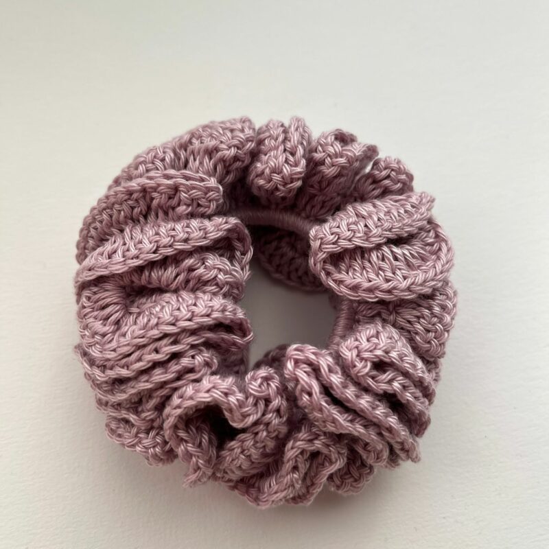 Chouchou en coton mercerisé violet clair